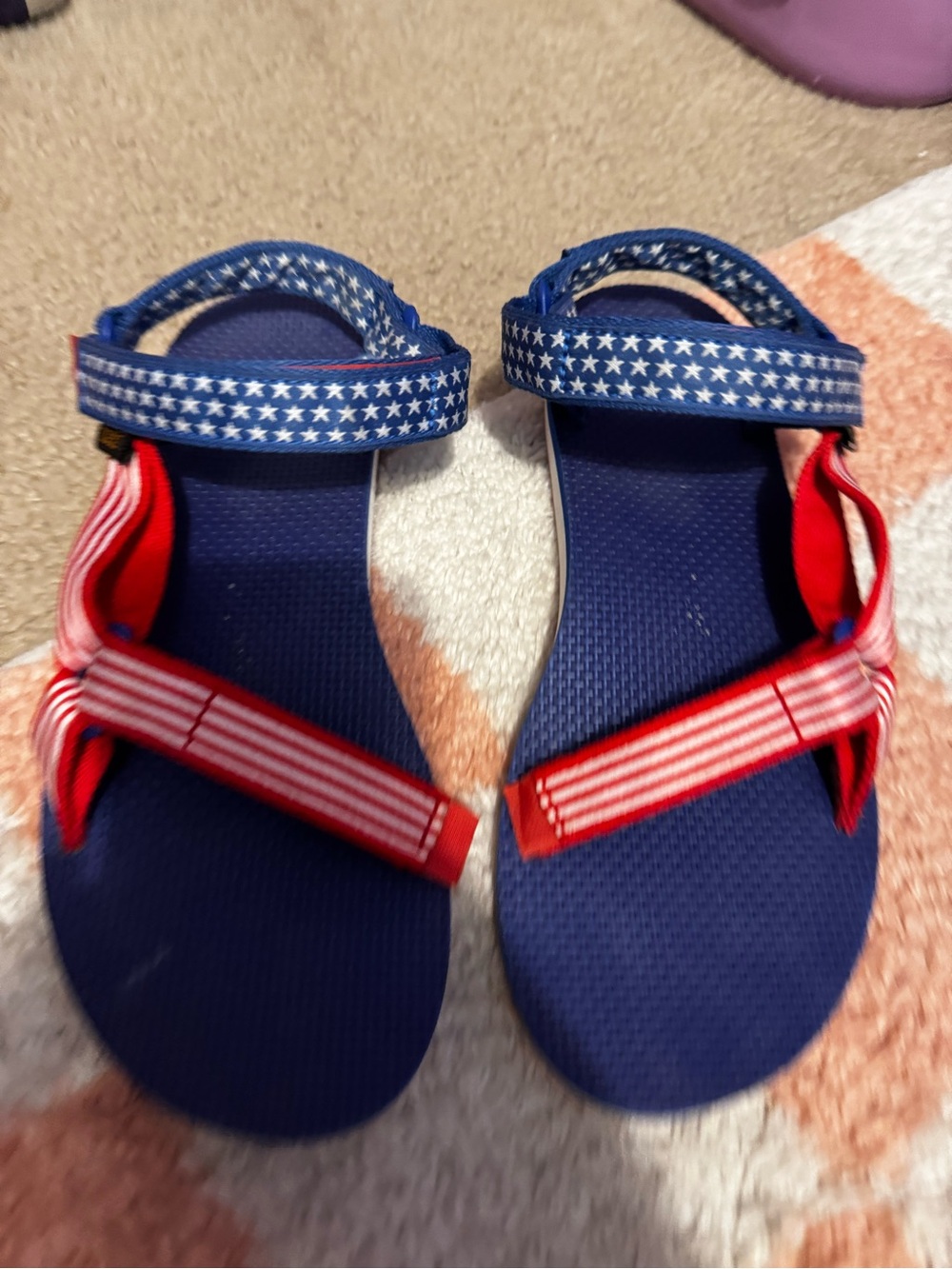 Teva Navy Blue and Red Star-Print Sport Sandals